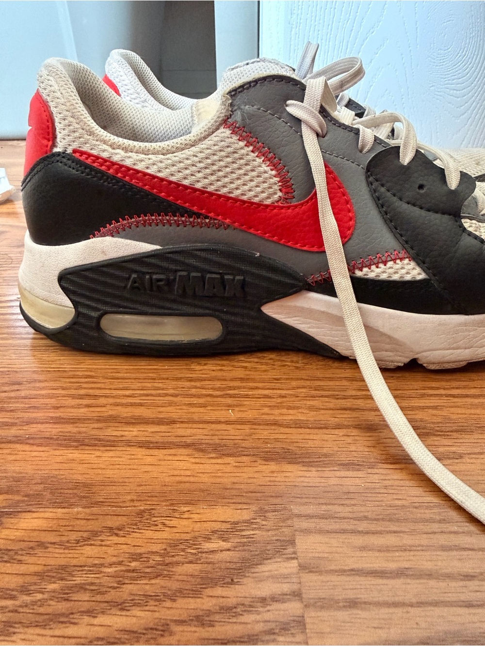 Nike White and Red AirMax Sneaker